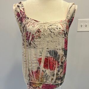 Forever 21 Cream Floral Print Blouse